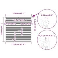 Zebra rolgordijn 120x150 cm stofbreedte 115,9cm polyester wit - thumbnail