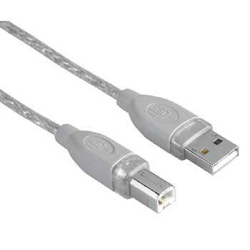 Hama USB 2.0-kabel, A-stekker naar B-stekker (3 m) afgeschermd grijs