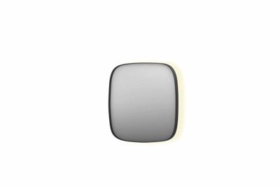 INK SP30 spiegel - 80x4x80cm contour in stalen kader incl indir LED - verwarming - color changing - dimbaar en schakelaar - mat zwart 8409720