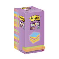 Memoblok post-it super sticky 654 76x76mm color | 10 stuks - thumbnail