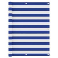 VidaXL Balkonscherm 120x600 cm oxford stof wit en blauw - thumbnail