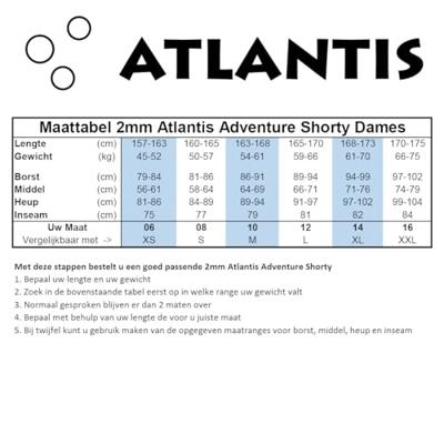 Atlantis 2Mm Adventure Shorty Wetsuit Dames Black/Turquoise 12