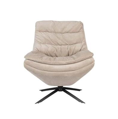 Dutchbone Draaifauteuil 'Vince' Rib, kleur Beige