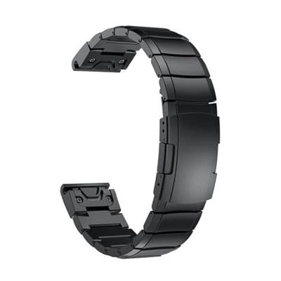 By Qubix - Stainless steel schakelband - Zwart - Compatible met Garmin Fenix 8-51mm - Compatible Garmin bandje