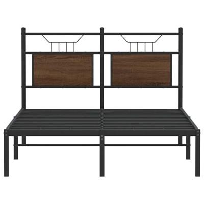 Bedframe zonder matras bewerkt hout bruin eikenkleur 120x200 cm Bedframe zonder matras bewerkt hout bruin eikenkleur 120x200 cm