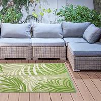 Esschert Design buitenkleed 241x152 cm jungle bladeren oc22 - thumbnail