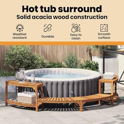 VidaXL Hottub omgeving half-rond bruin 272 x 120 x 55,5 cm