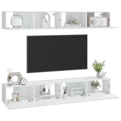 Tv-wandmeubels 4 st 100x30x30 cm wit - thumbnail