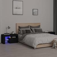 Nachtkastjes 2 st LED-verlichting 70x36,5x40 cm hoogglans zwart - thumbnail
