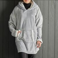 Fleece geruit sweatshirt - TODAY - Lange mouwen en zak - 70 x 87 cm - Grijs - thumbnail