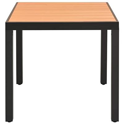 Tuintafel 80x80x74 cm aluminium en HKC bruin - thumbnail