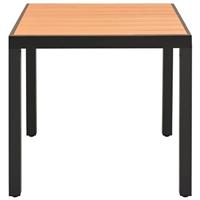 Tuintafel 80x80x74 cm aluminium en HKC bruin - thumbnail