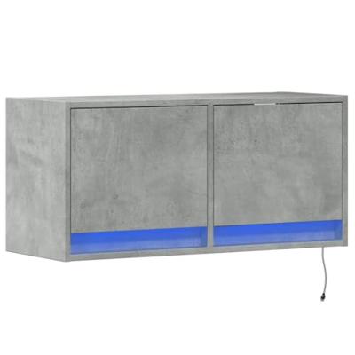 Tv-wandmeubel met LED-verlichting 80x31x35 cm betongrijs