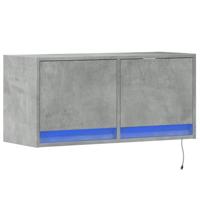 Tv-wandmeubel met LED-verlichting 80x31x35 cm betongrijs - thumbnail