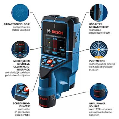 Bosch Professional D-TECT 200 C Muurscanner 12V 200mm in Beschermtas - 0601081600 - thumbnail