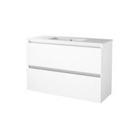 Badmeubelset Aquasplash Salt 100x39 cm Greeploos 2 Lades Met Wastafel 1 Kraangat Ice White Aquasplash - thumbnail