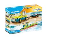 PLAYMOBIL family fun - strandwagen met kano's constructiespeelgoed (70436) - thumbnail