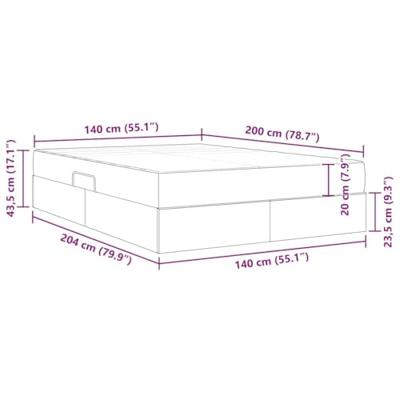 Opbergbed met matras met matras Wit 140 x 200 cm Nep Leer