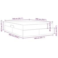 Opbergbed met matras met matras Wit 140 x 200 cm Nep Leer - thumbnail