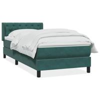 Boxspring met matras fluweel donkergroen 80x220 cm - thumbnail