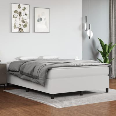 Boxspring met matras kunstleer wit 140x190 cm