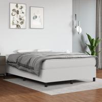 Boxspring met matras kunstleer wit 140x190 cm - thumbnail