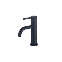 Fortifura Calvi Slim Wastafelkraan - 17.4cm - opbouw - mat zwart SW377835 - thumbnail