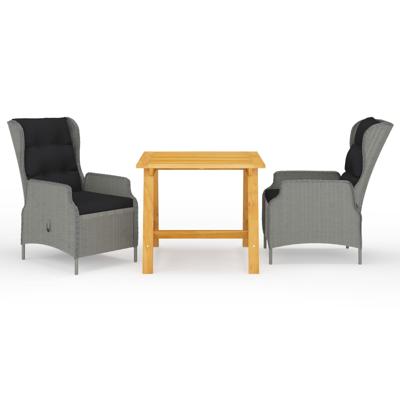 3-delige Tuinset lichtgrijs