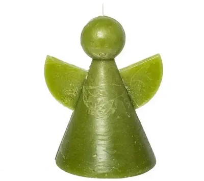 Home Society kaars engel 7.5x11cm groen 1 stuks