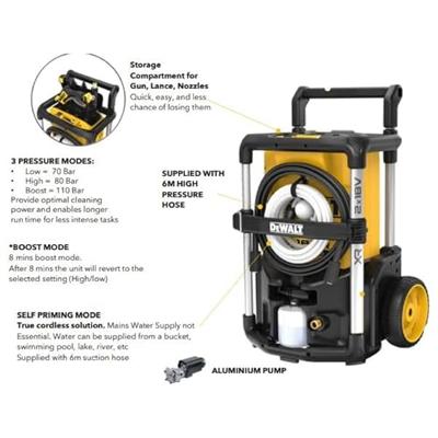 DeWALT DCMPW1600N Accu Hogedrukreiniger 2x18V XR Basic | Excl. accu's en lader | In doos DeWALT DCMPW1600N Accu Hogedrukreiniger 2x18V XR Basic | Excl. accu's en lader | In doos
