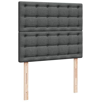 Boxspring met matras stof donkergrijs 120x200 cm - thumbnail