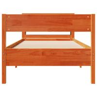 Bedframe zonder matras massief grenenhout wasbruin 90x190 cm - thumbnail