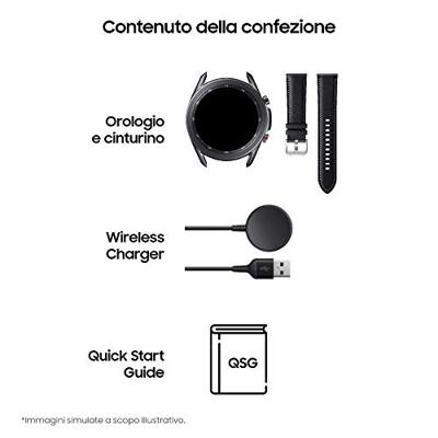 Samsung Galaxy Watch 3 Smartwatch Bluetooth, behuizing 41 mm staal, armband leer, verzadigingsmeter, valherkenning, sportbewaking, 48,2 g, batterij 247 mAh, IP68, Mystic Brons [Italiaanse versie]