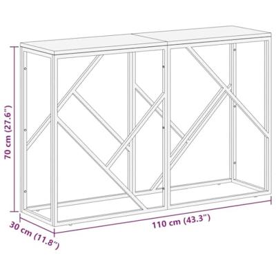 Wandtafel roestvrij staal en massief bielshout zilverkleurig