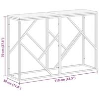 Wandtafel roestvrij staal en massief gerecycled hout zilver - thumbnail