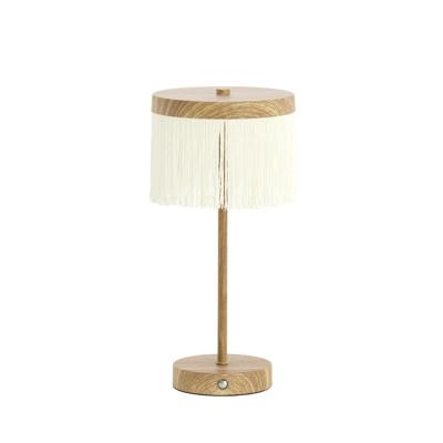 Light & Living Oplaadbare schemerlampDiny houtlook met wit - 1892183