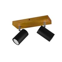 Trio 2-lichts opbouwspotMarley zwart op hout - 812400232 - thumbnail