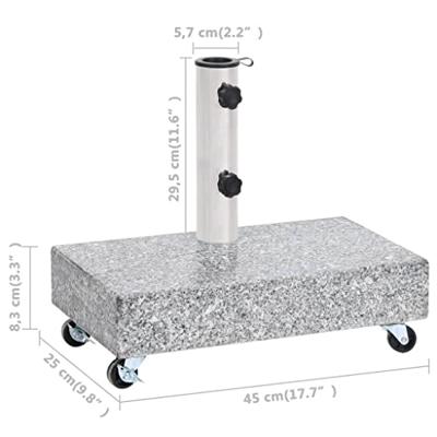 VidaXL Parasolvoet 45x25x8 cm graniet lichtgrijs