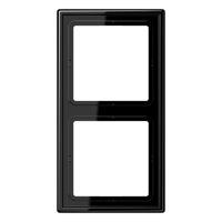 Jung afdekraam 2-voudig zwart glanzend LS 982 SW strak vierkant jaren 60 look - thumbnail