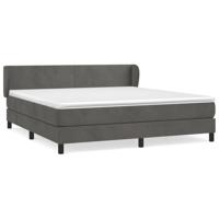 Boxspring met matras fluweel donkergrijs 160x200 cm - thumbnail