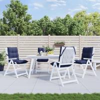 VidaXL Stoelkussens 4 st lage rug oxford stof marineblauw - thumbnail