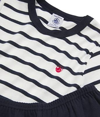 Katoenen gestreepte pyjama voor kleine jongens - PETIT BATEAU marineblauw gestreept