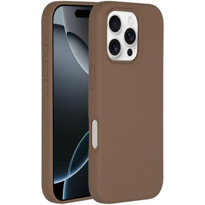 Accezz Liquid Silicone Backcover met MagSafe iPhone 16 Pro Telefoonhoesje Bruin
