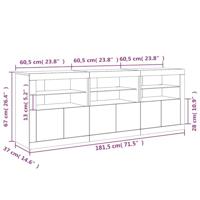 Dressoir met LED-verlichting 181,5x37x67 cm gerookt eikenkleur - thumbnail