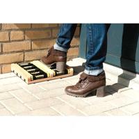 Houten Schoenen en Laarzen Voetveger met Borstels 35x26x5,5 cm - thumbnail