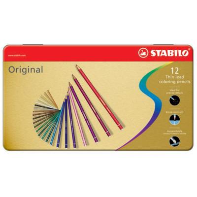 STABILO original - kleurpotlood met dunne kern - metalen set 12 st.