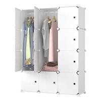 Lowander Torino Kunststof Kledingkast - Vakkenkast - 3x4 - Wit - 148 × 111 × 37 cm - thumbnail