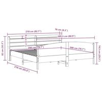 Bedframe zonder matras massief grenenhout wit 200x200 cm - thumbnail
