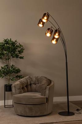 Lucide RANKOS - Vloerlamp - 5xE14 - Zwart