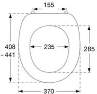 Pressalit 2000 closetzitting en RVS univerticalscharnier wit 124000-un3999 - thumbnail